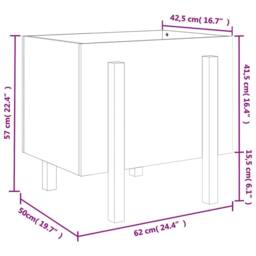 Berkfield Home Beautiful Garden Planter White 62x50x57 cm Solid Wood Pine - Size: 62 x 50 x 57 cm - thumbnail 9