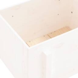 Berkfield Home Beautiful Garden Planter White 62x50x57 cm Solid Wood Pine - Size: 62 x 50 x 57 cm - thumbnail 7