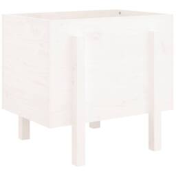 Berkfield Home Beautiful Garden Planter White 62x50x57 cm Solid Wood Pine - Size: 62 x 50 x 57 cm - thumbnail 3