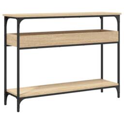 Berkfield Home Console Table with Shelf Sonoma Oak 100x29x75cm Engineered Wood in Tan - Size: 100 x 29 x 75 cm