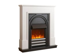 Adam Fires & Fireplaces Adam Warwick Fireplace Suite In Pure White & Black Cast Effect, 36 Inch - thumbnail 5
