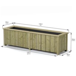 Rowlinsons Heritage Large Planter - L42 x W153 x H43 cm - Natural Timber Finish in Brown - thumbnail 7