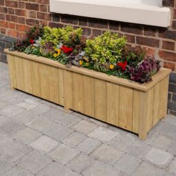 Rowlinsons Heritage Large Planter - L42 x W153 x H43 cm - Natural Timber Finish in Brown - thumbnail 3