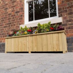 Rowlinsons Heritage Large Planter - L42 x W153 x H43 cm - Natural Timber Finish in Brown - thumbnail 6