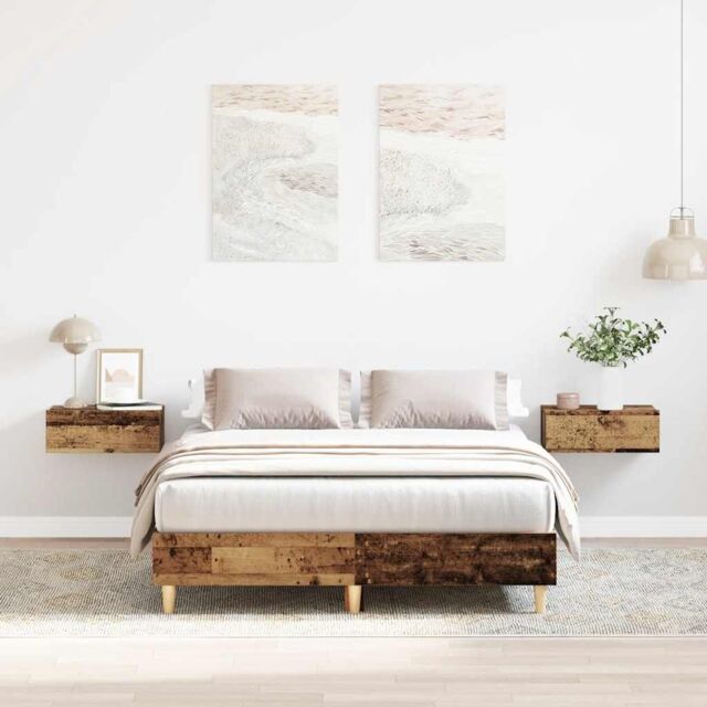 Berkfield Home Bed Frame No Mattress Old Wood 120x190 cm Small Double Engineered Wood in Brown - image 1