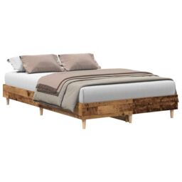 Berkfield Home Bed Frame No Mattress Old Wood 120x190 cm Small Double Engineered Wood in Brown - thumbnail 2