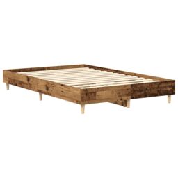 Berkfield Home Bed Frame No Mattress Old Wood 120x190 cm Small Double Engineered Wood in Brown - thumbnail 4