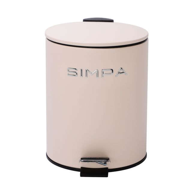 simpa 5L Slim Soft-Closing Pedal Dustbin in Cream - image 1