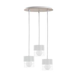 Netlighting Casa Cluster Pendant Ceiling Light White Wood 32cm 3x E27