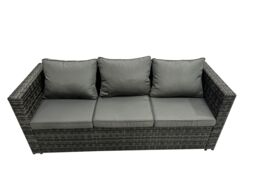 Fimous Outdoor PE Rattan Sofa Set with with 3 Stool in Dark Grey - thumbnail 4