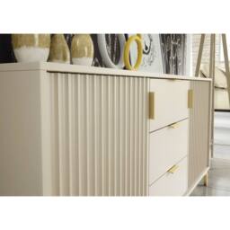 Creative Furniture Tide Crest Sideboard 140cm - Cashmere Warm Beige Taupe Finish & Gold - thumbnail 3