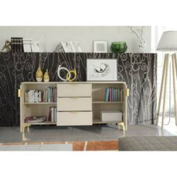 Creative Furniture Tide Crest Sideboard 140cm - Cashmere Warm Beige Taupe Finish & Gold - thumbnail 6