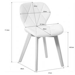 VOGREX Pink 2pcs Diamond Dining Chairs Beech Legs - thumbnail 2