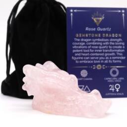KDMD Rose Quartz Large Dragon Head Sculpture - Calming Gemstone Decor in Light Pink - thumbnail 2