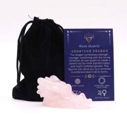 KDMD Rose Quartz Large Dragon Head Sculpture - Calming Gemstone Decor in Light Pink - thumbnail 4