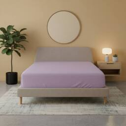 Snug City Flannelette Fitted Sheet Soft Brushed Cotton Bedding Warmth Comfort in Lilac - Size: King - thumbnail 1