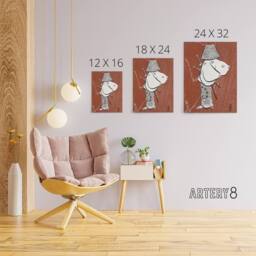"Artery8 Samurai 1920 Vintage Japanese Canvas Wall Art Print Sekka in Brown - Size: W18"" x H24""" - thumbnail 4