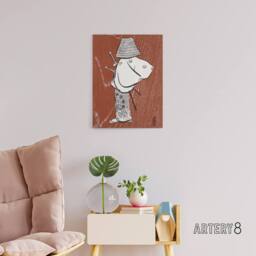 "Artery8 Samurai 1920 Vintage Japanese Canvas Wall Art Print Sekka in Brown - Size: W18"" x H24""" - thumbnail 3