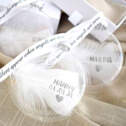 Amaya Rose Ltd In Memory Bauble. Personalised Wording Mum Cat Dog Pet Baby in Clear - thumbnail 7