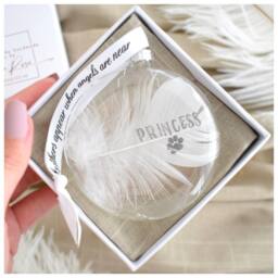Amaya Rose Ltd In Memory Bauble. Personalised Wording Mum Cat Dog Pet Baby in Clear - thumbnail 3