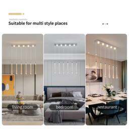 NIVOR Dimmable 6 Light Chrome Bubble Crystals LED Kitchen Island Pendant in White - thumbnail 4