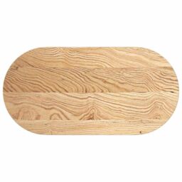 Berkfield Home Table Top 100x50x2 cm Solid Wood Oak Oval in Brown - Size: 100 x 50 x 2 cm - thumbnail 2