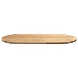 Berkfield Home Table Top 100x50x2 cm Solid Wood Oak Oval in Brown - Size: 100 x 50 x 2 cm - thumbnail 5