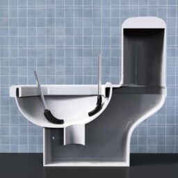 Calitek Toilet Brush Flexible Silicon Bristles & Brush Head with Non Slip Long Stainless Steel Handle White - thumbnail 6