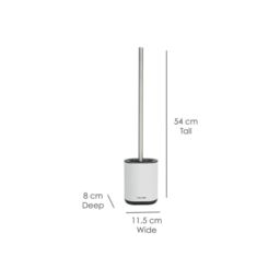 Calitek Toilet Brush Flexible Silicon Bristles & Brush Head with Non Slip Long Stainless Steel Handle White - thumbnail 3