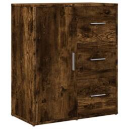 Berkfield Home Sideboards 2 pcs Smoked Oak 60x31x70 cm Engineered Wood in Brown - Size: 60 x 31 x 70 cm - thumbnail 4