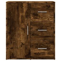 Berkfield Home Sideboards 2 pcs Smoked Oak 60x31x70 cm Engineered Wood in Brown - Size: 60 x 31 x 70 cm - thumbnail 5