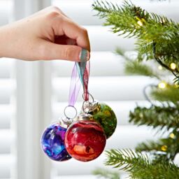 Paper High Set of 3 Coloured Repurposed Glass Marble Baubles - thumbnail 2