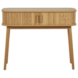 Wyld and Coco Console Table Light Brown Pine Legs Sliding Cabinet 100 x 35 cm - thumbnail 4