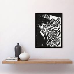 Artery8 Anxious Nervous People at Dinner Kirchner Framed Wall Art Print in Black - Size: A3 - thumbnail 2