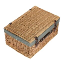 Red Hamper Wicker 51cm Buff Picnic Basket with Cotton Lining in Grey - thumbnail 2