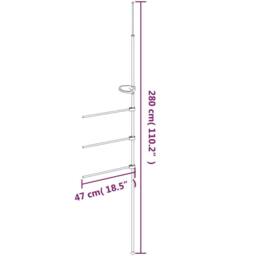 Berkfield Home Towel Rail 47x280 cm Aluminium in Silver - thumbnail 7