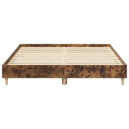 Berkfield Home Durable Bed Frame No Mattress Smoked Oak 140x200 cm Engineered Wood in Brown - thumbnail 5