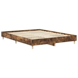 Berkfield Home Durable Bed Frame No Mattress Smoked Oak 140x200 cm Engineered Wood in Brown - thumbnail 7