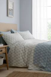 Dreams & Drapes 'Block Floral' Jacquard Duvet Cover Set in Light Blue - Size: Single - thumbnail 4