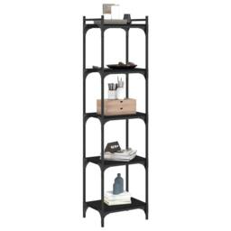 Berkfield Home Bookcase 5-Tier Black 40x30x154 cm Engineered Wood - Size: 40 x 30 x 154 cm - thumbnail 3