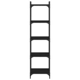 Berkfield Home Bookcase 5-Tier Black 40x30x154 cm Engineered Wood - Size: 40 x 30 x 154 cm - thumbnail 4