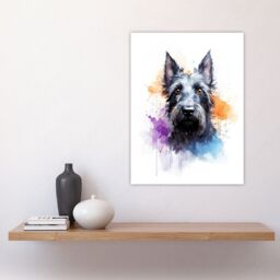 "Artery8 Wall Art Print Scottish Terrier Lovers Gift Watercolour Pet Portrait Painting Artwork Poster - Size: W18"" x H24""" - thumbnail 4