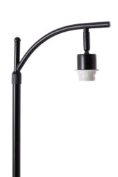 Living and Home Rattan Fabric Lampshade Floor Lamp in Black - thumbnail 5