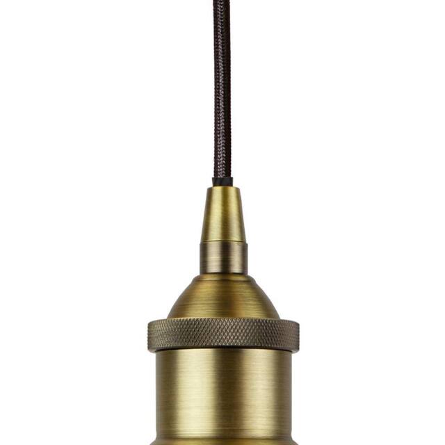 SE Home Navy Blue St Edmund's Pendant Light - Matt Antique Brass - Black Round - image 1