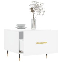 Berkfield Home Coffee Table White 50x50x40 cm Engineered Wood - Size: 50 x 50 x 40 cm - thumbnail 4