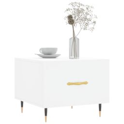 Berkfield Home Coffee Table White 50x50x40 cm Engineered Wood - Size: 50 x 50 x 40 cm - thumbnail 3