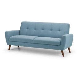 Ashfield Linen Fabric 3 Seater Sofa in Light Blue - thumbnail 2
