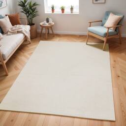 Livabliss Freud-Modern Ivory Off-White High Pile Living Dining Bedroom Rug - Size: 160 cm x 215 cm - thumbnail 1