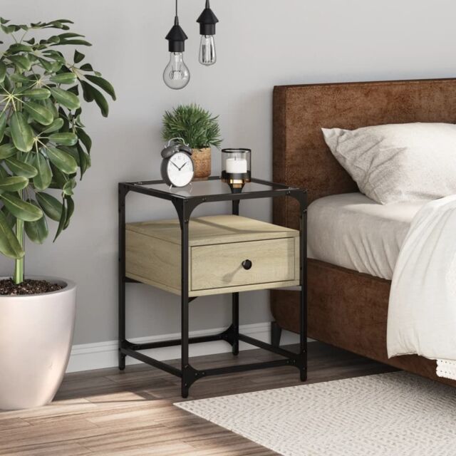 Berkfield Home Bedside Cabinet Sonoma Oak 40x40x55 cm Engineered Wood in Brown - Size: 40 x 40 x 55 cm - image 1