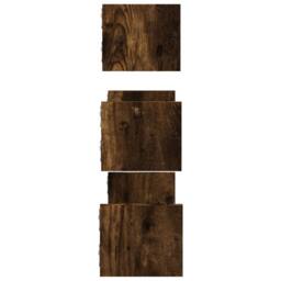 Berkfield Home 3 Piece Wall Shelf Set with Bars Smoked Oak Engineered wood in Brown - thumbnail 5